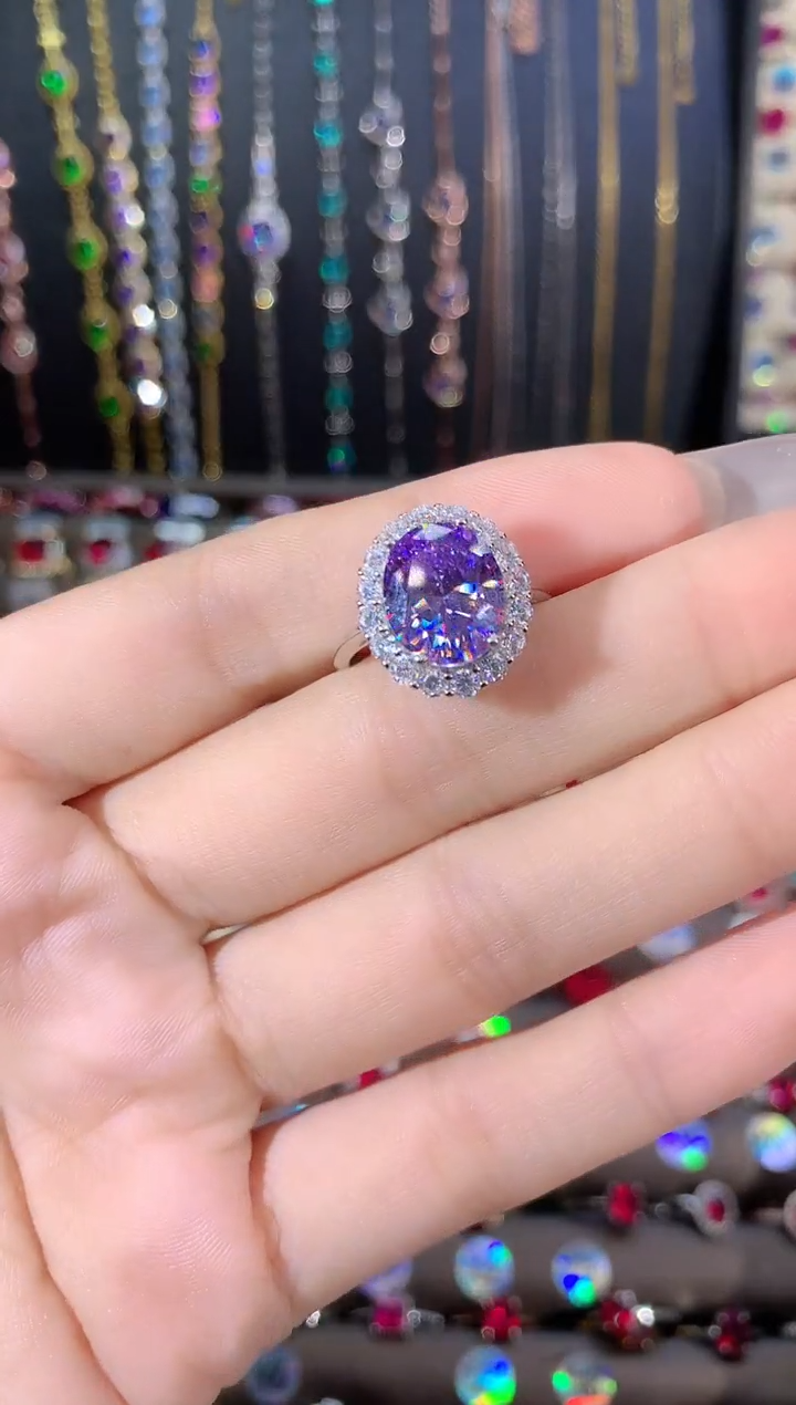 银S925镶嵌戒指碧玺911银色