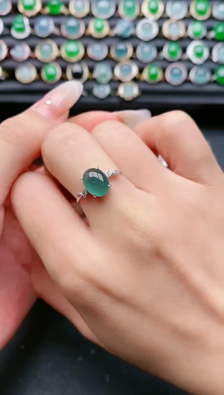 【闪购商品】翡翠戒指银S925镶嵌1111111