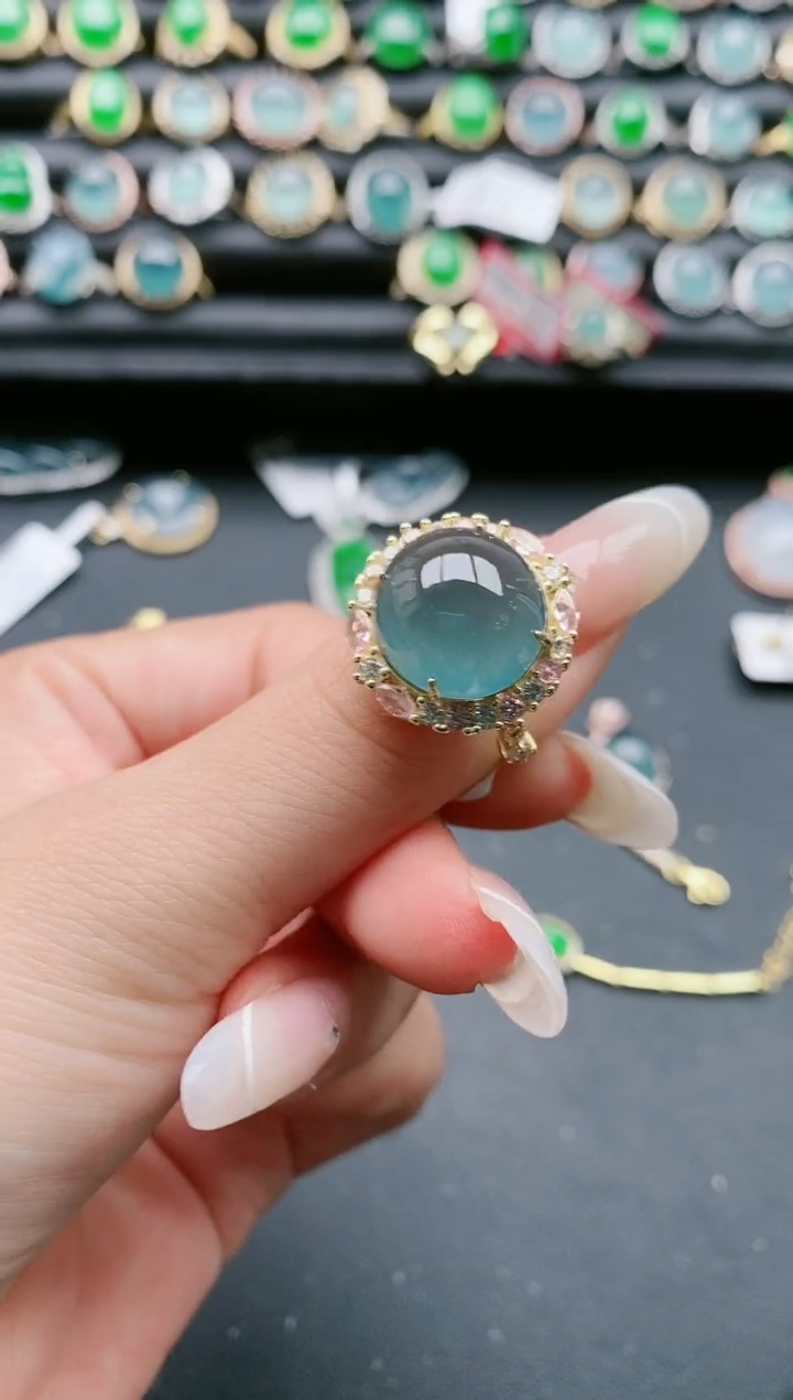 【闪购商品】翡翠戒指银S925镶嵌11111