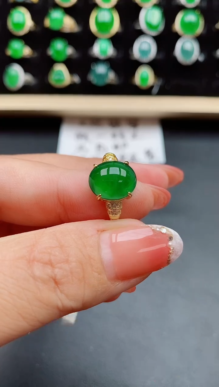 【闪购商品】翡翠戒指银S925镶嵌85080