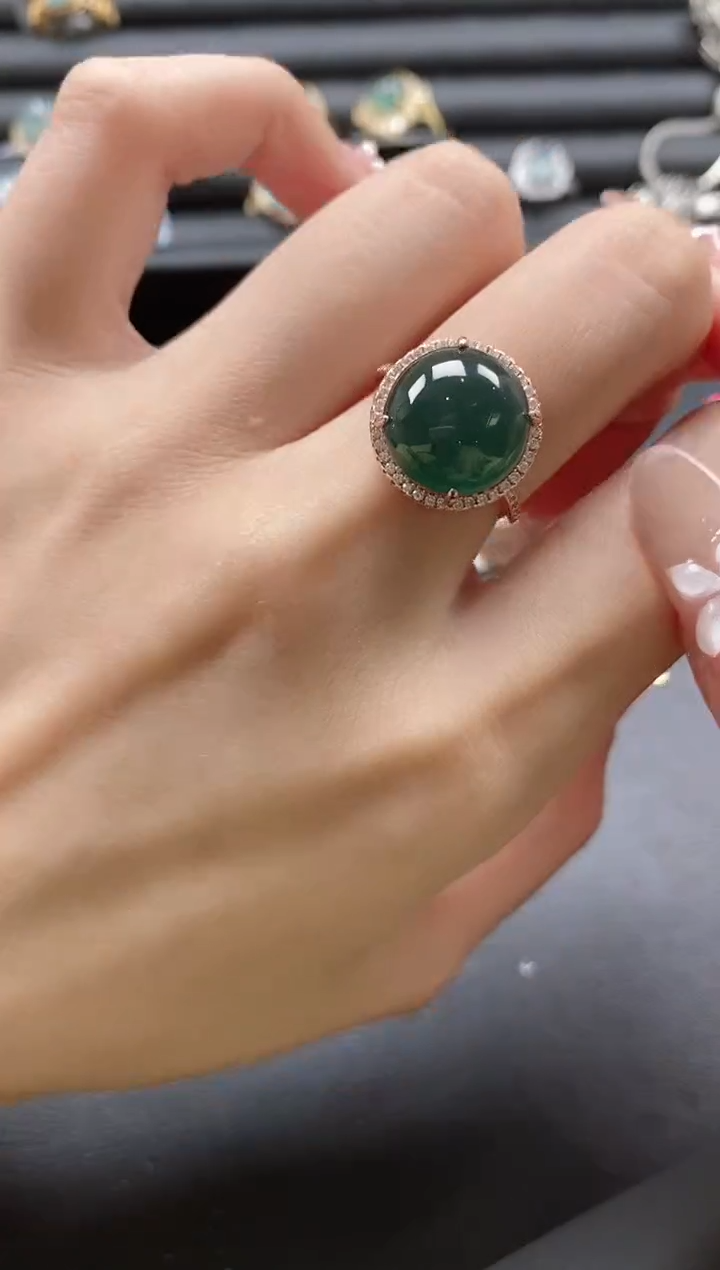 【闪购商品】翡翠戒指银S925镶嵌51151