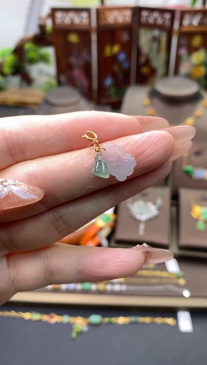 【闪购商品】翡翠颈饰18K金镶嵌净货11144