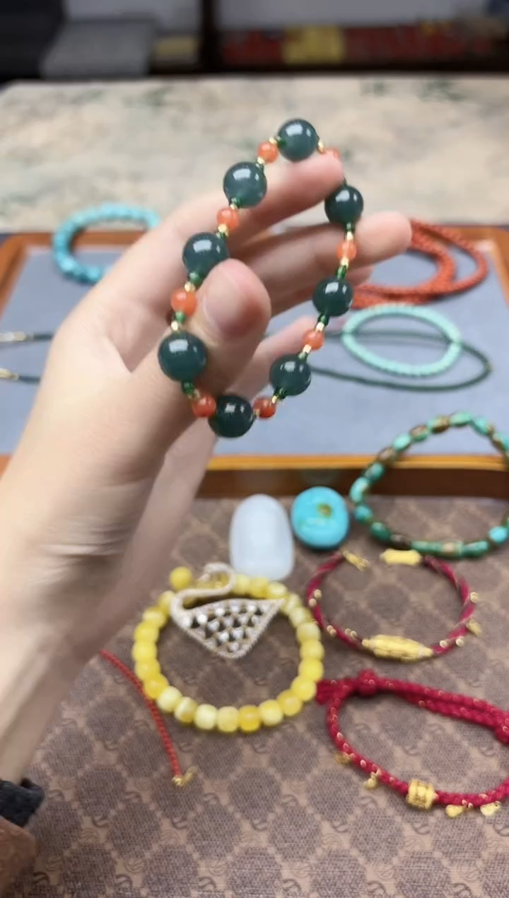 未镶嵌挂件翡翠翡翠手链YD