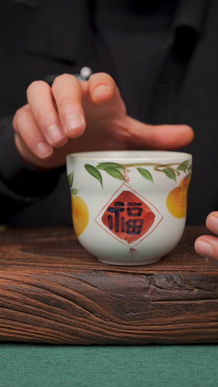 【闪购商品】瓷片44寻一缕瓷香杯釉下手工手绘瓷器