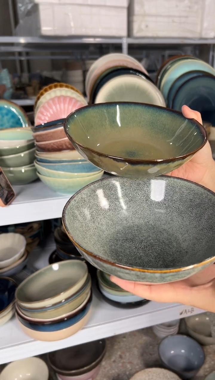 陶瓷外贸尾货瑕疵满20包邮X2菜碗组合