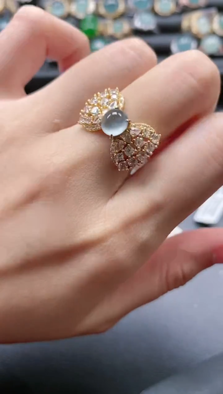 【闪购商品】翡翠戒指银S925镶嵌5151-15