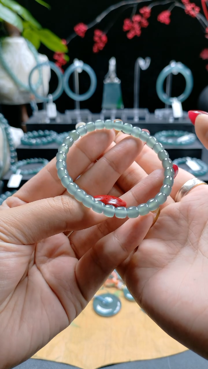 未镶嵌手串翡翠6mm高冰晴水老型珠手串