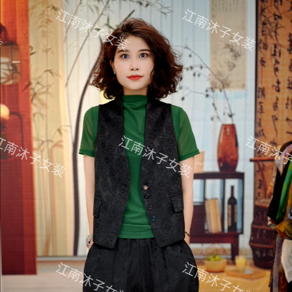 新中式时尚中国风小马夹2401