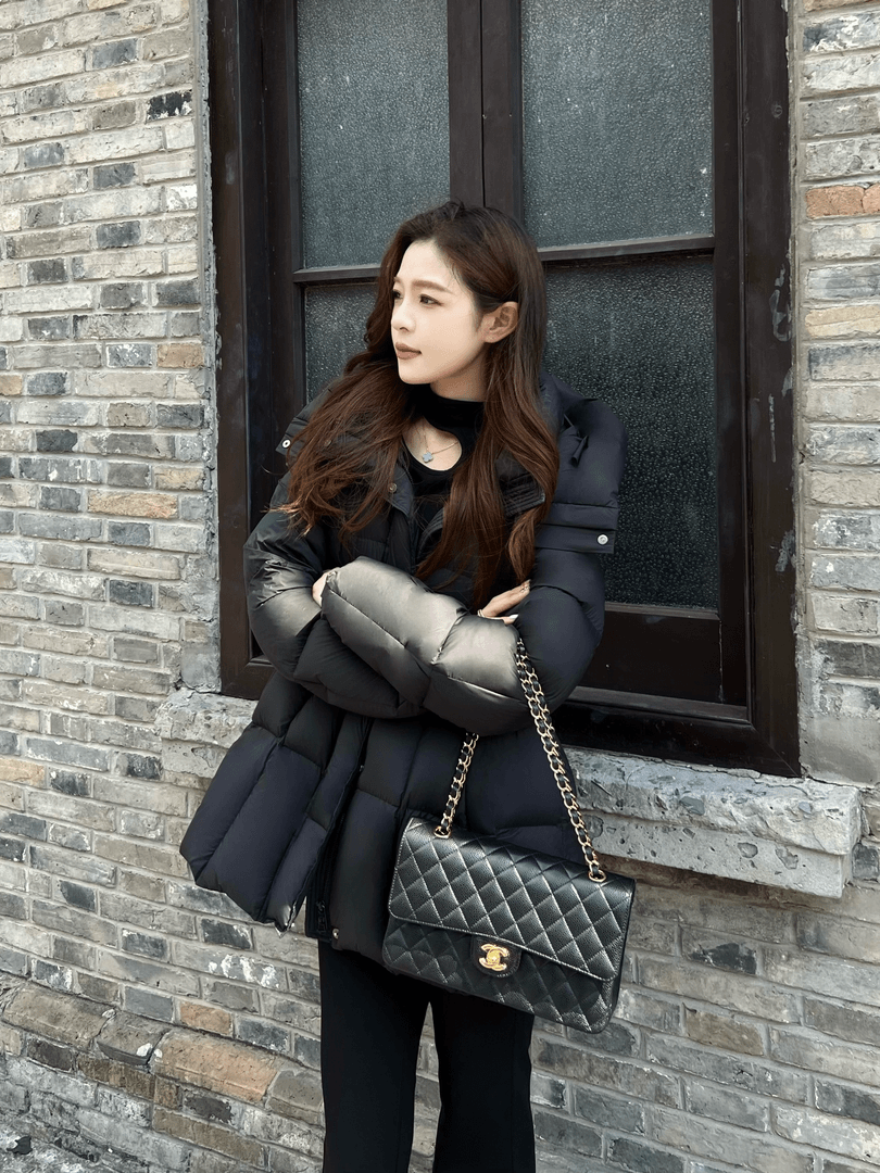 在逃公主2.0小蛮腰90白鹅绒新国标云感高奢连帽羽绒服