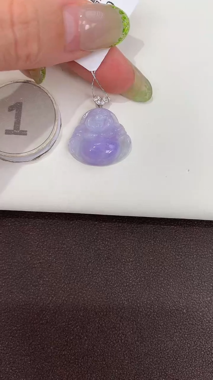 颈饰18K金镶嵌翡翠天然缅甸a货翡翠(多样性发其一)