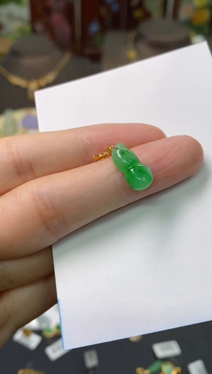 【闪购商品】翡翠颈饰18K金镶嵌净货13995