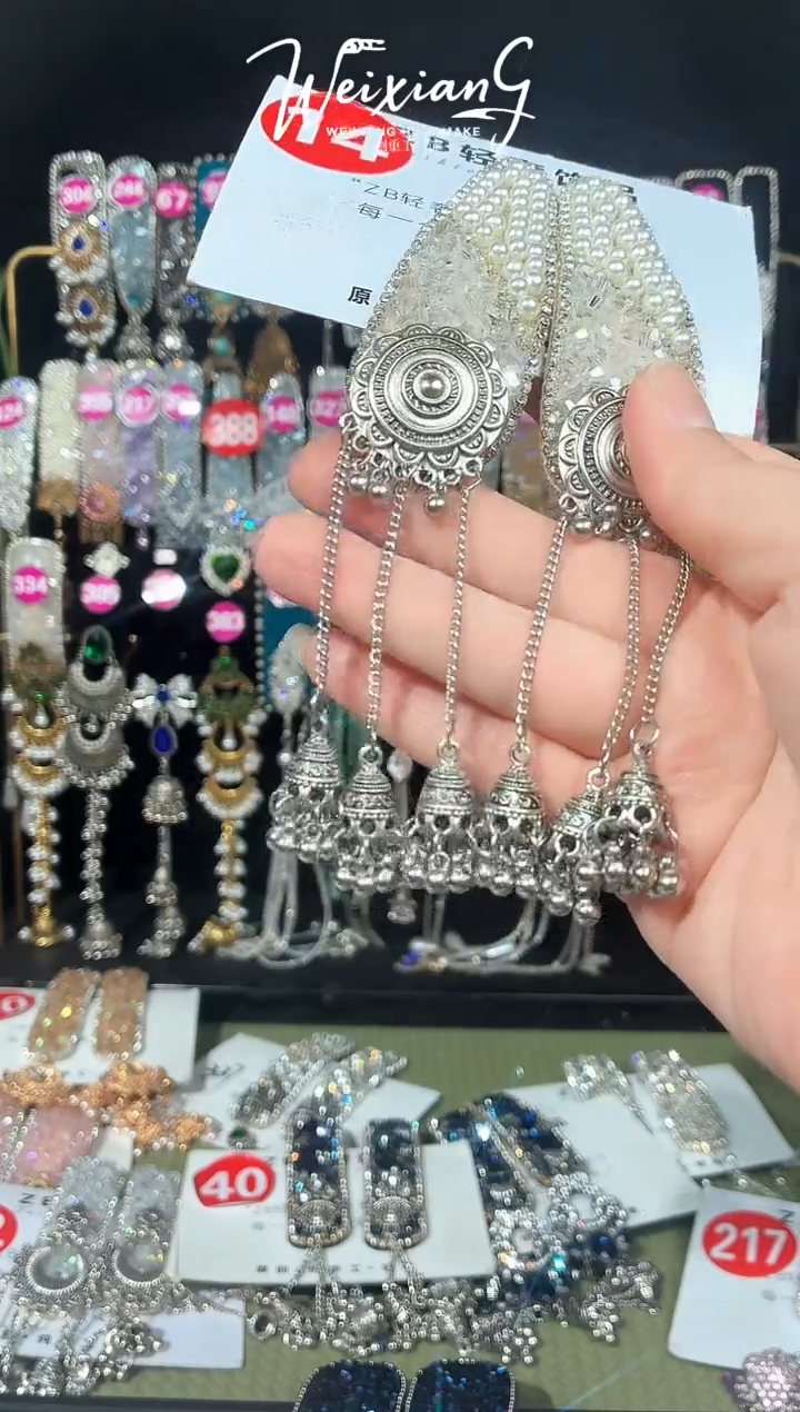 铜合金仿水晶14重工发夹1对