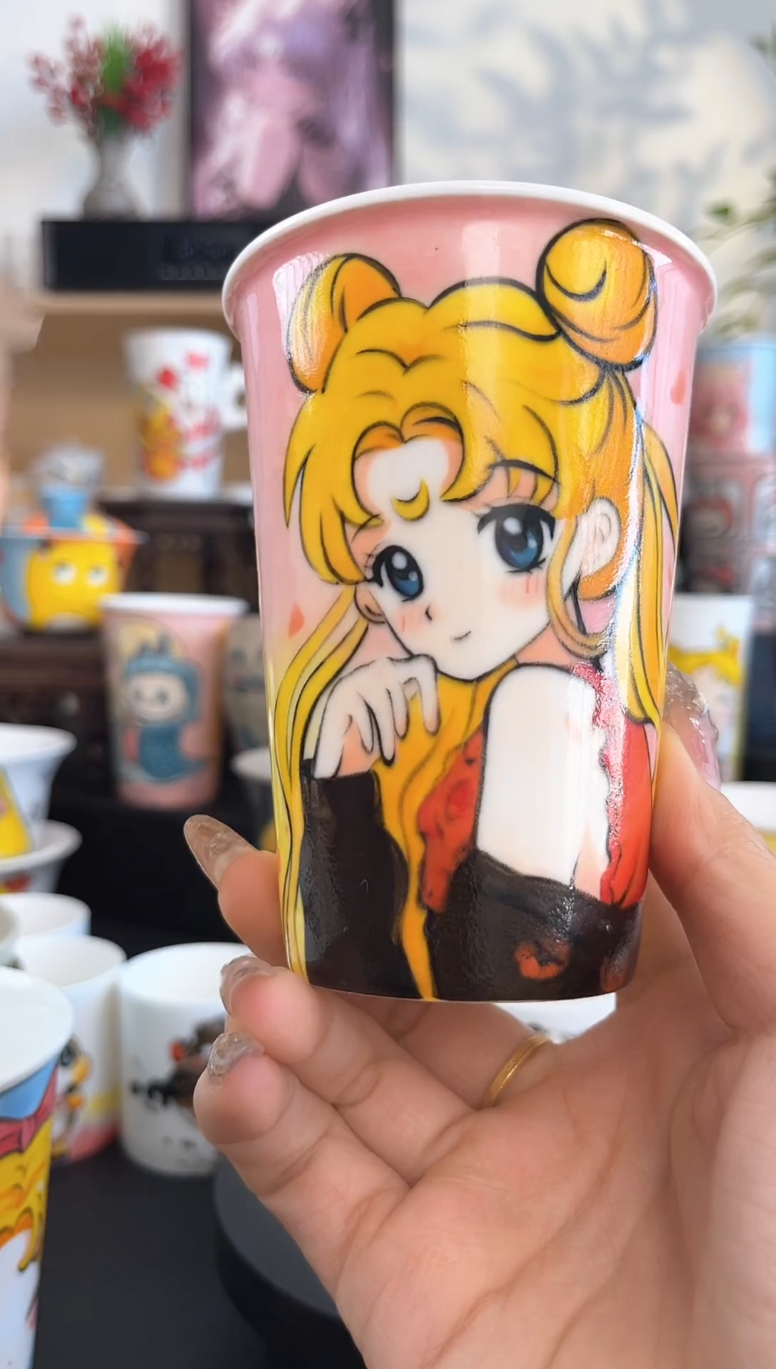 【闪购商品】摆件手工手绘陶瓷小杯杯