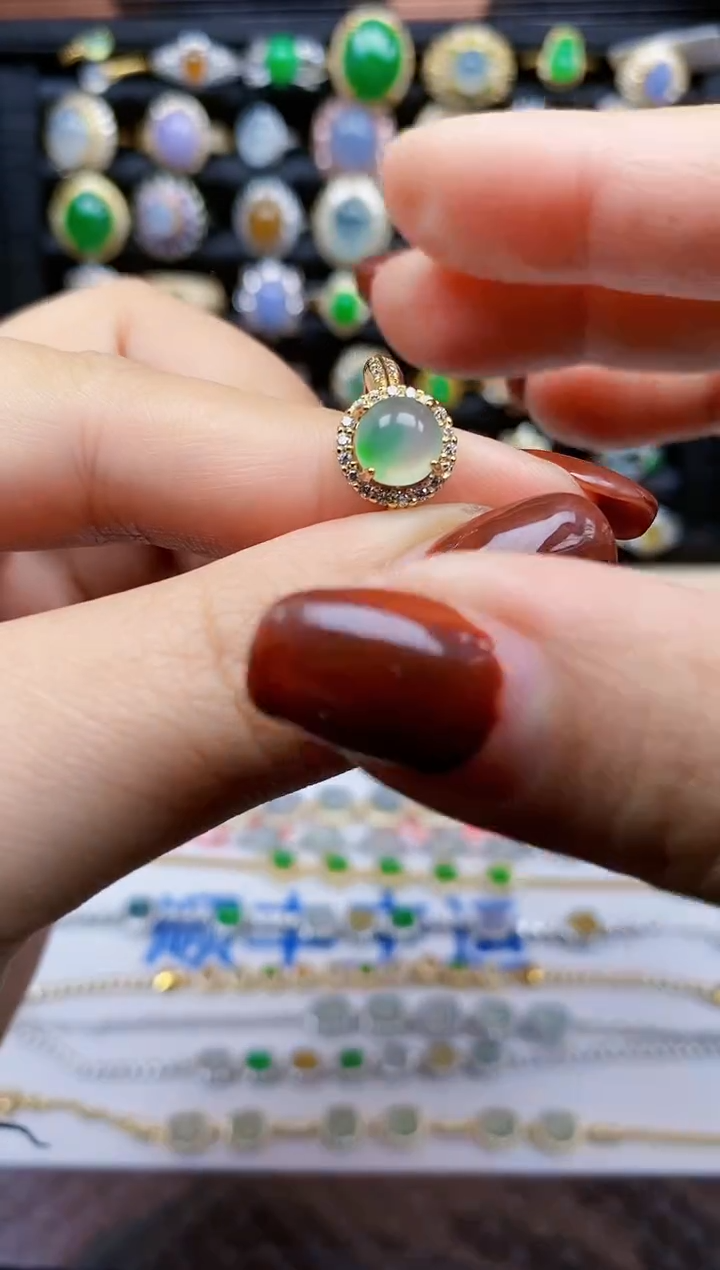 银S925镶嵌戒指翡翠110