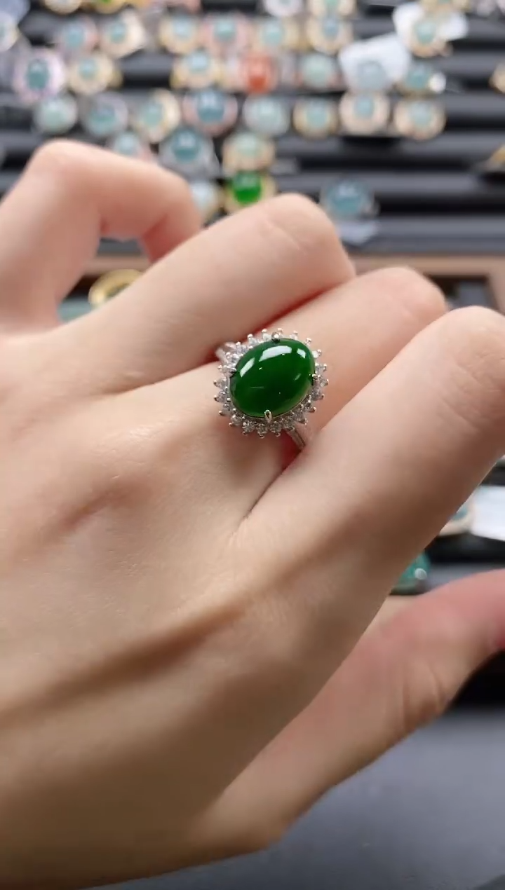 【闪购商品】翡翠戒指银S925镶嵌51151