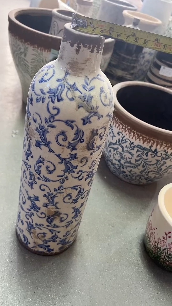 【闪购商品】陶瓷微瑕花盆高39.5cm内口3.5cm