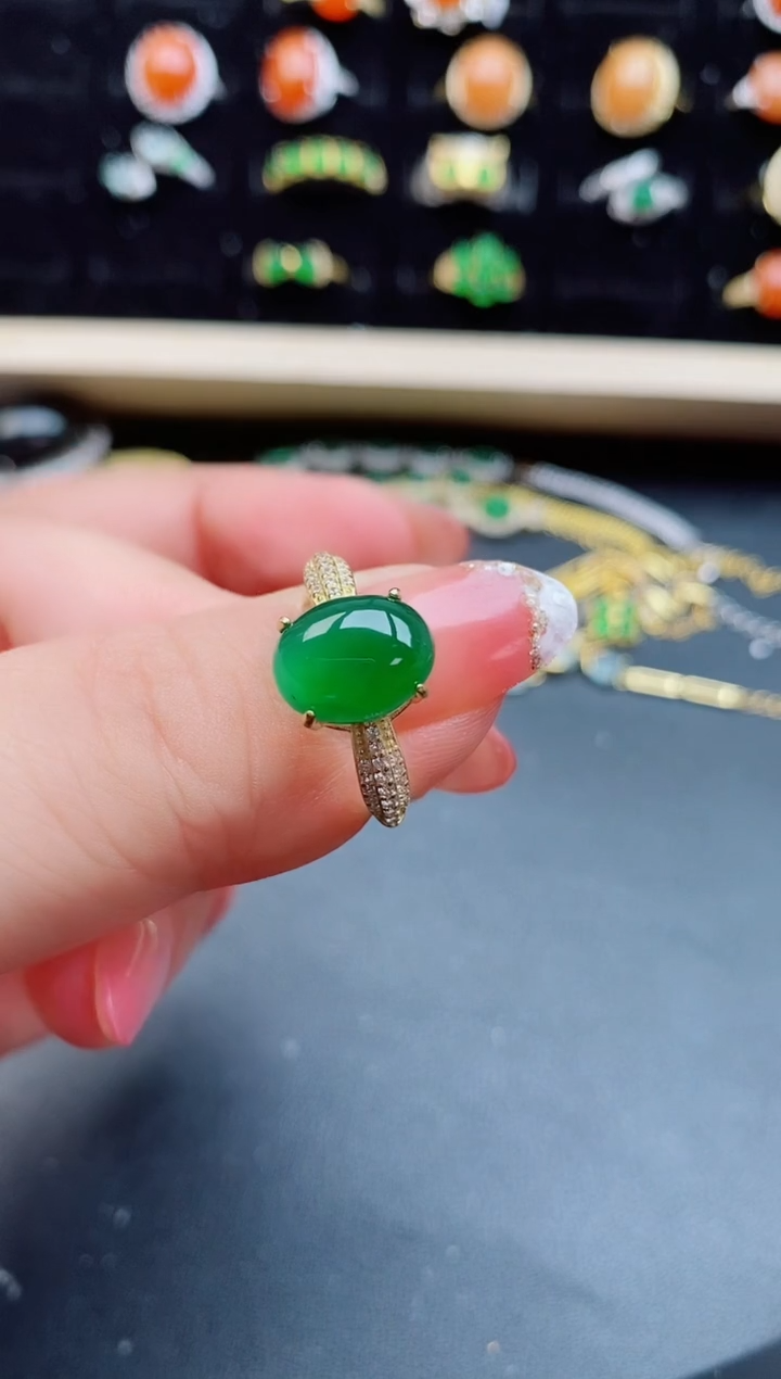 【闪购商品】翡翠戒指银S925镶嵌12121