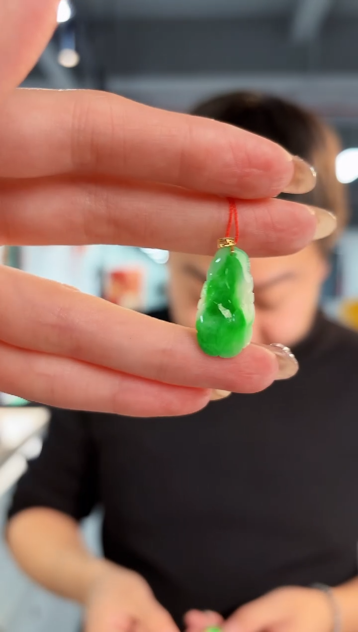 【闪购商品】翡翠颈饰18K金镶嵌缅料A货/支持复检/一件