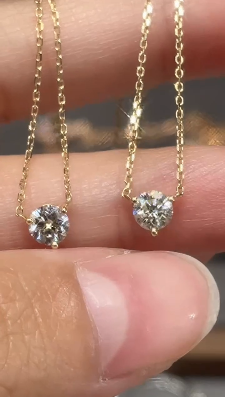 【闪购商品】钻石项链18K金镶嵌X三爪钻石项链多样性发一