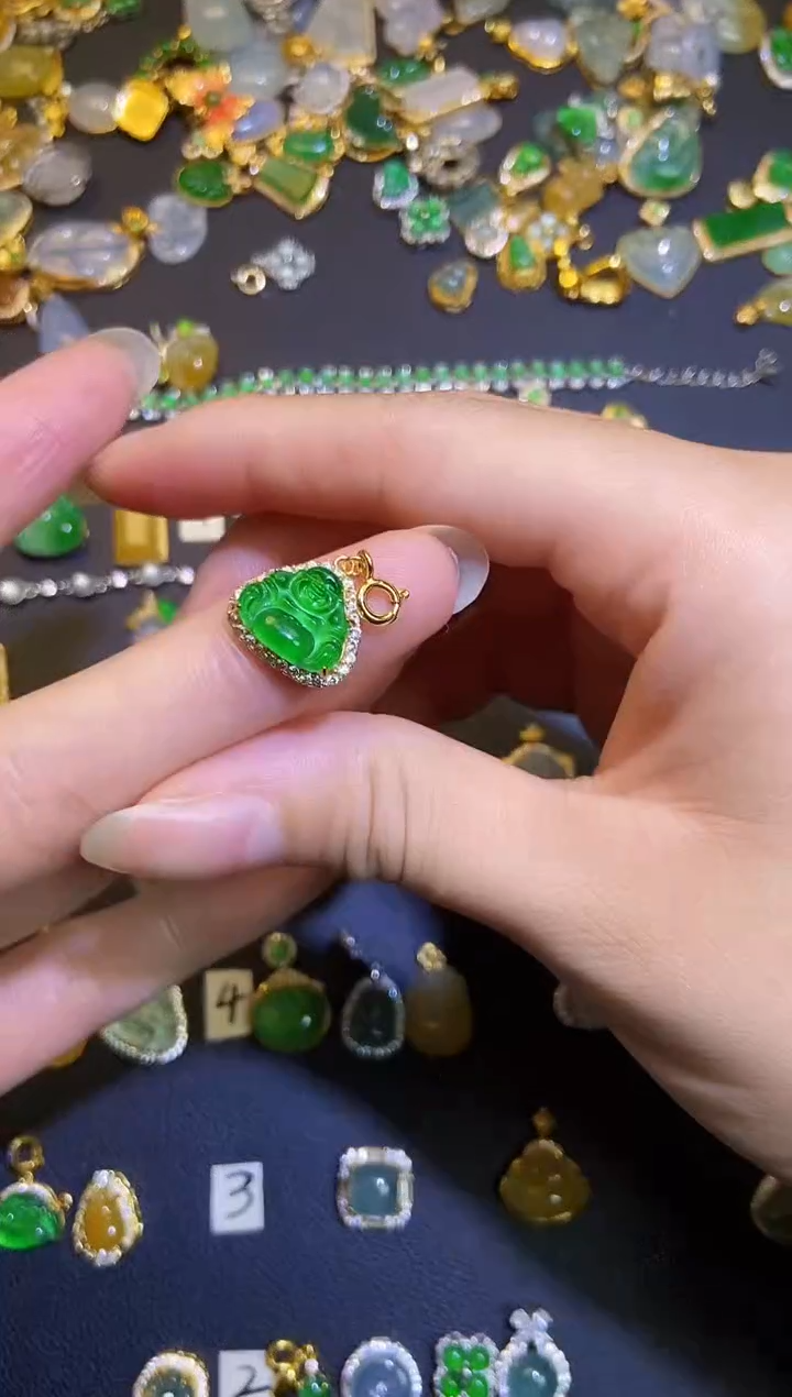 翡翠银S925镶嵌吊坠(不含链)1