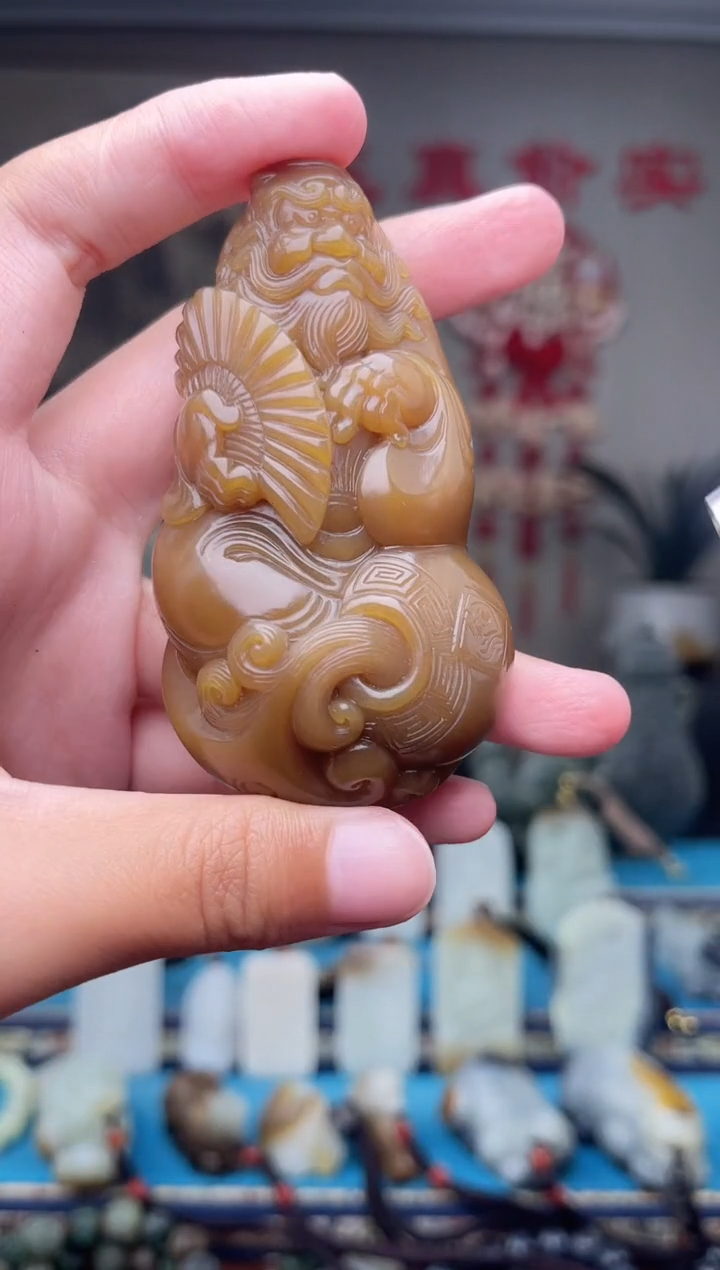 和田玉未镶嵌挂件1