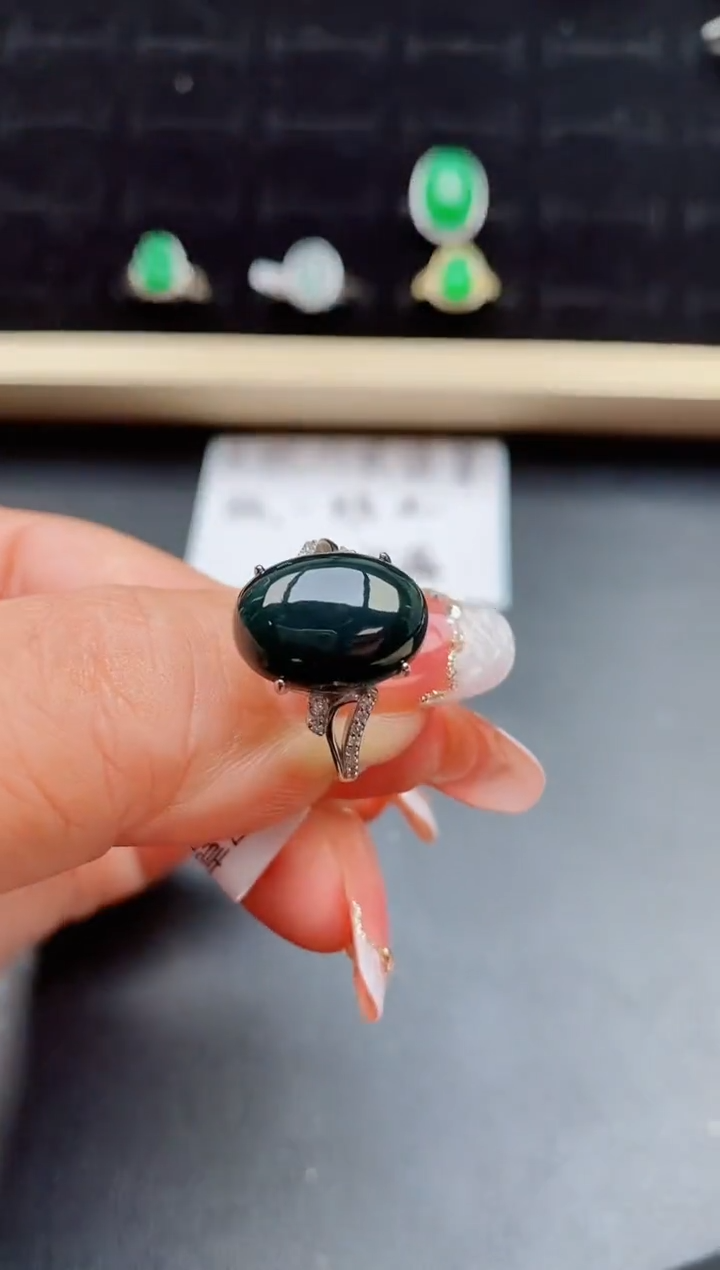 【闪购商品】翡翠戒指银S925镶嵌50800