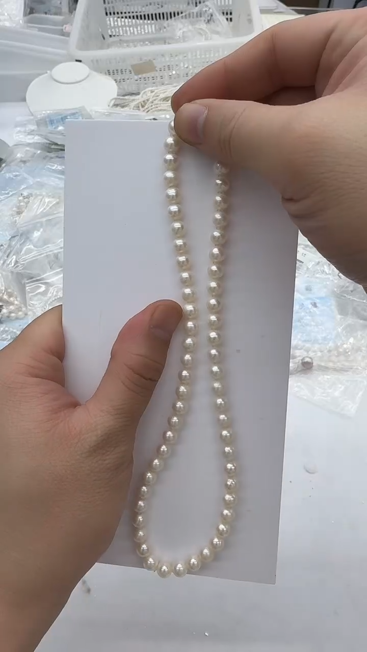 项链未镶嵌淡水珍珠7-8mm 元宝扣-孤品