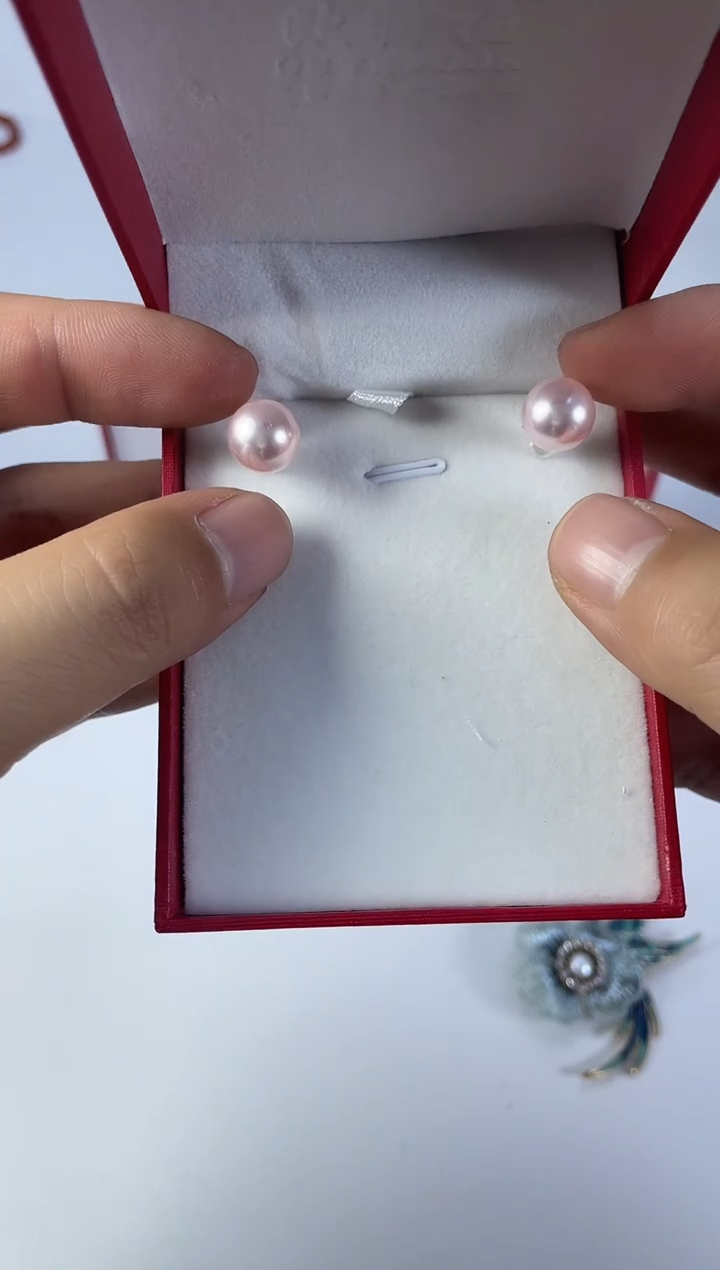 合金925银贝珠（仿珍珠）耳钉