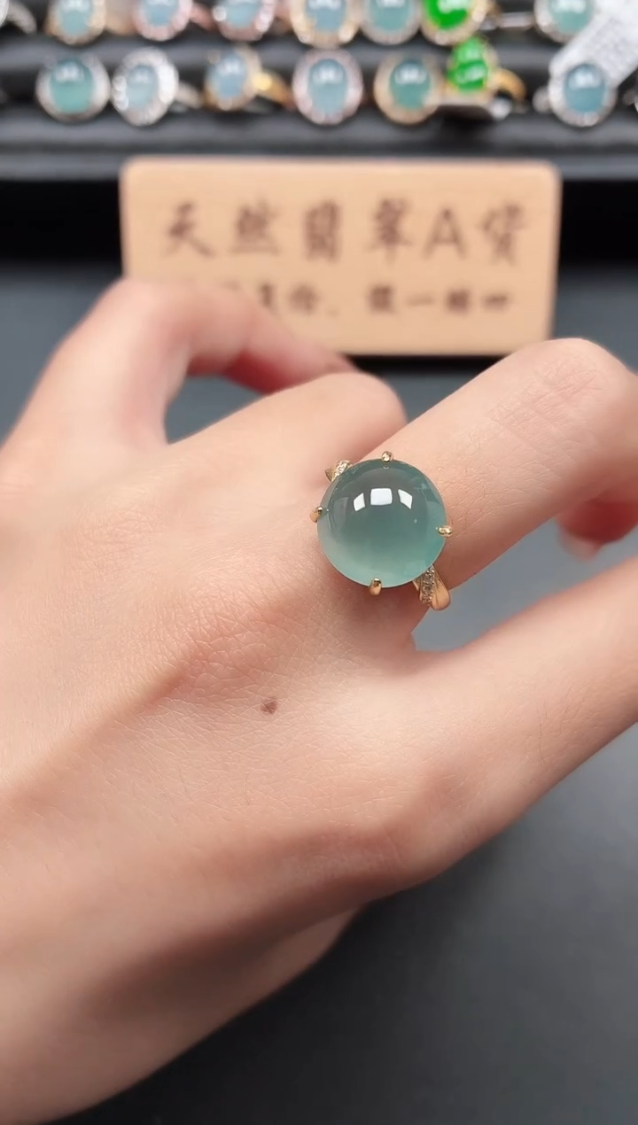 银S925镶嵌戒指翡翠11111