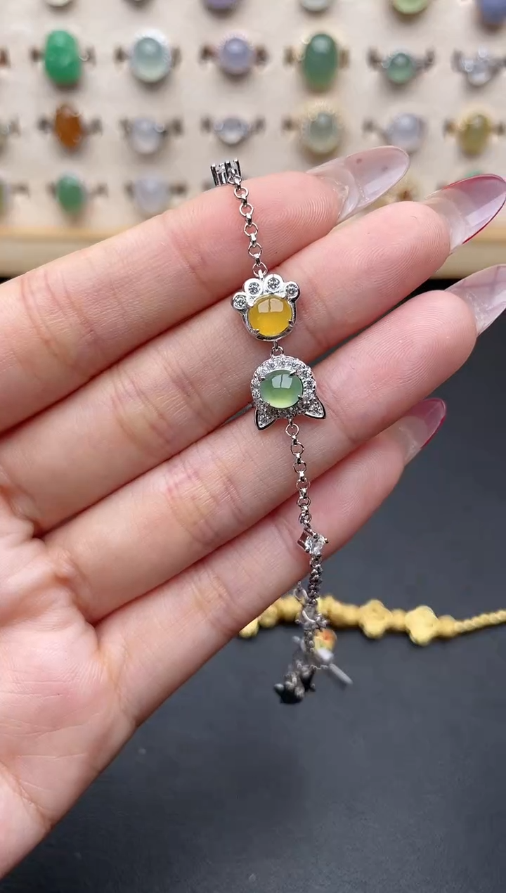 【闪购商品】翡翠戒指银S925镶嵌一物一证一礼盒