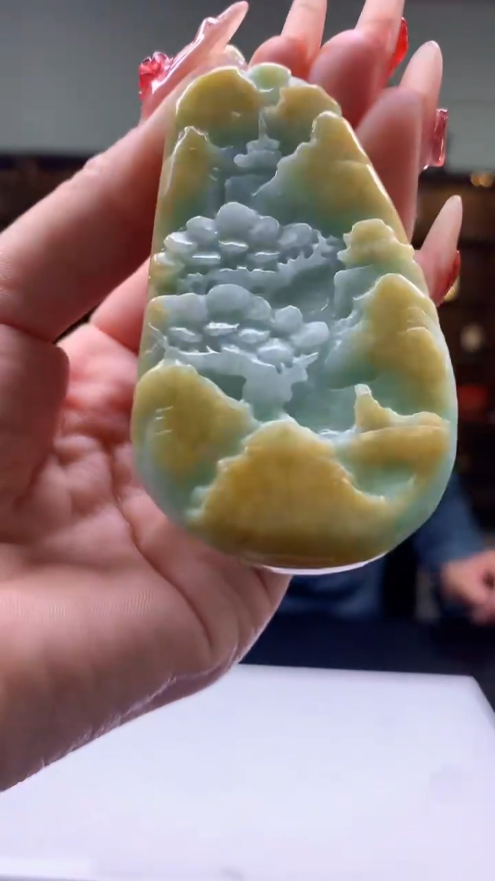 【闪购商品】定制翡翠未镶嵌1051ry-毛货挂件15