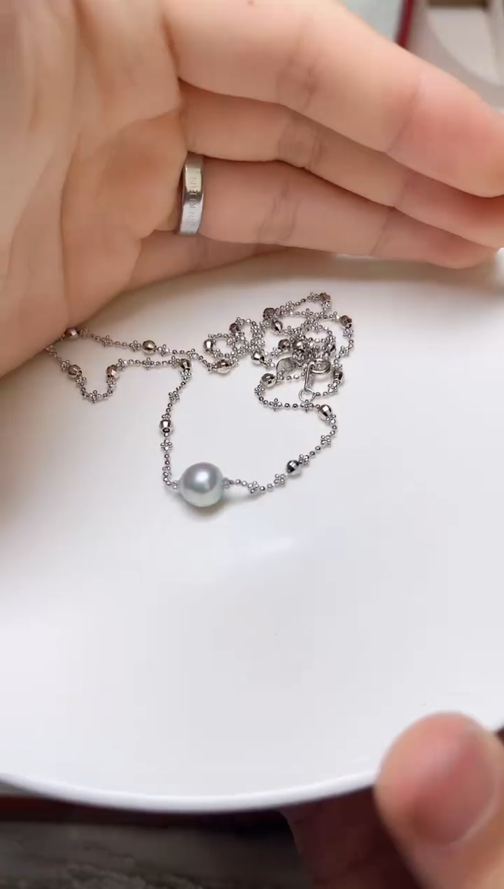 【闪购商品】海水珍珠项链银S925镶嵌78