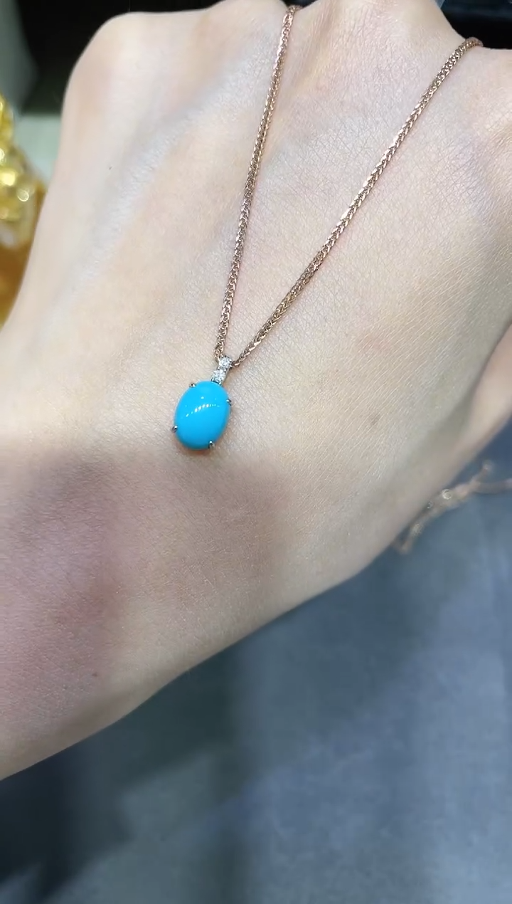 【闪购商品】绿松石吊坠（不含链）铂Pt900镶嵌·