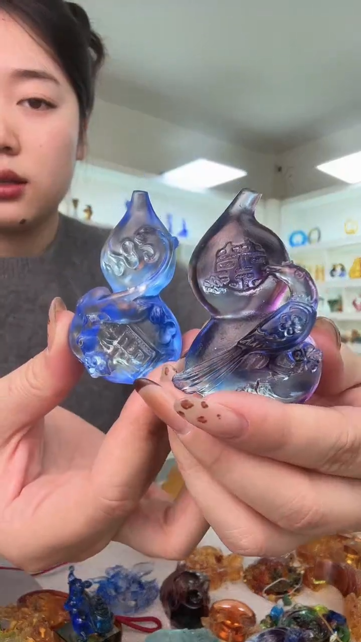 手工艺品琉璃喜鹊+貔貅葫芦