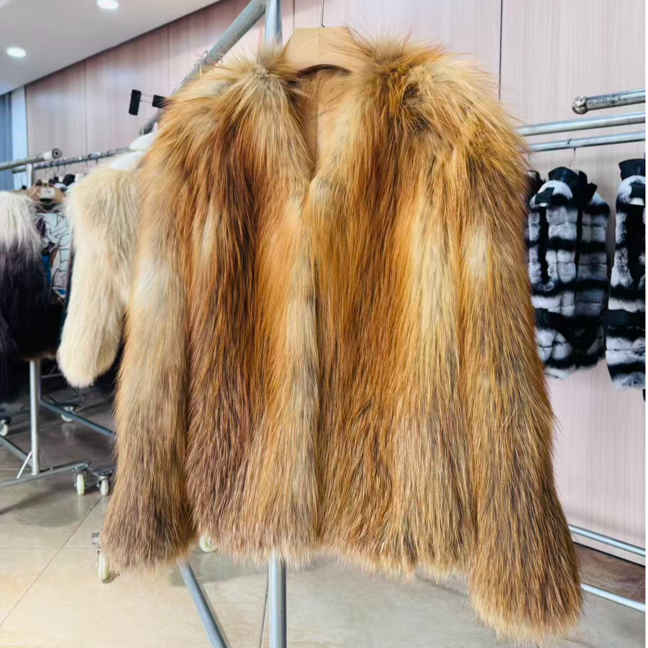 短款秋冬冷淡系女短外套狐狸毛外套女装中长款女冬季