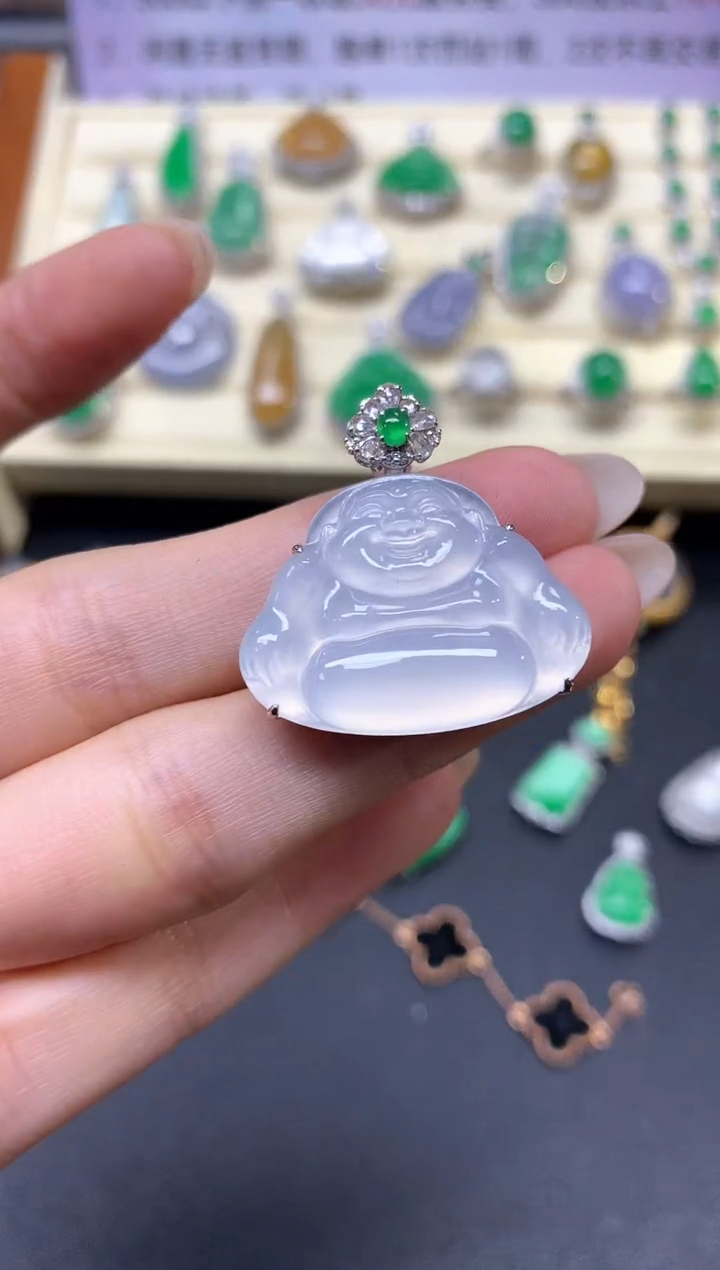 【闪购商品】翡翠吊坠(不含链)18K金镶嵌吊坠|9800+980