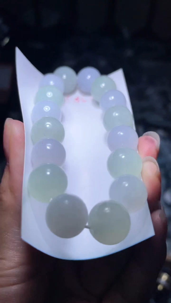 未镶嵌定制翡翠天然缅甸翡翠手串24