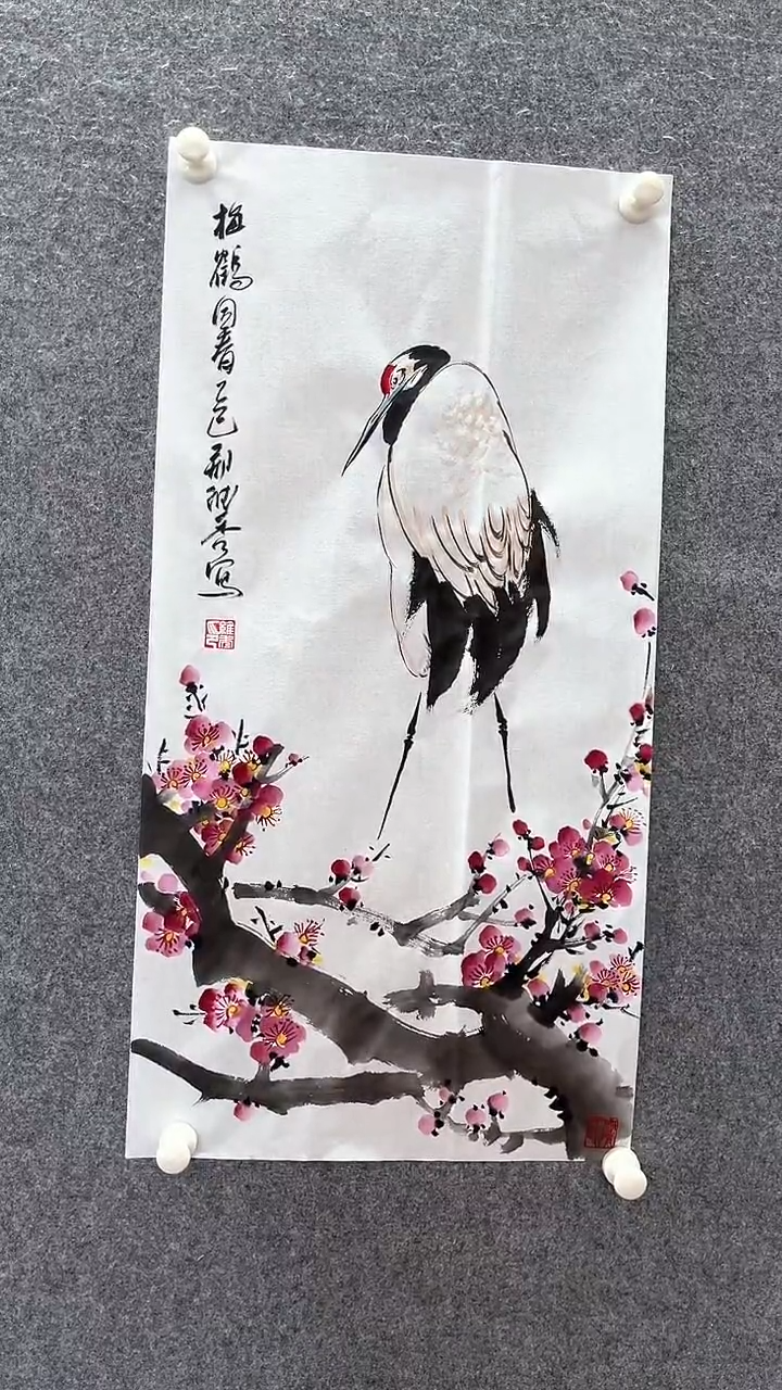【闪购商品】国画梅鹤同春、、手绘