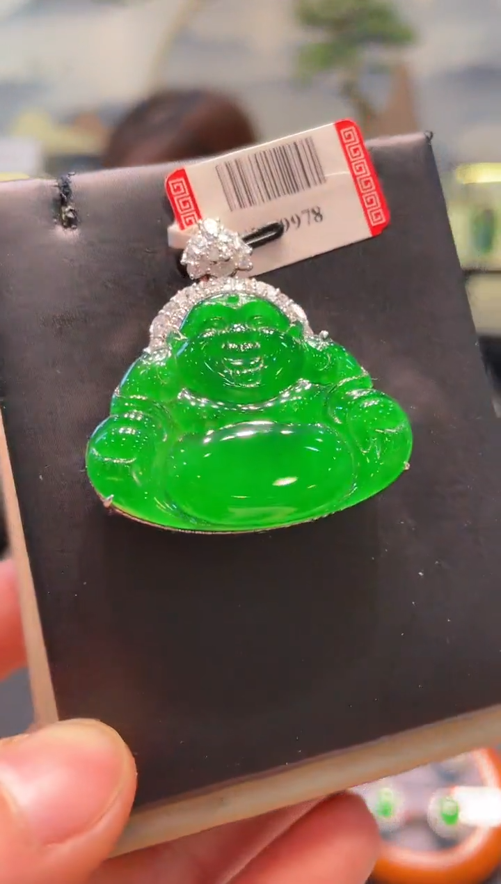 【闪购商品】翡翠颈饰18K金镶嵌A65天然A货翡翠