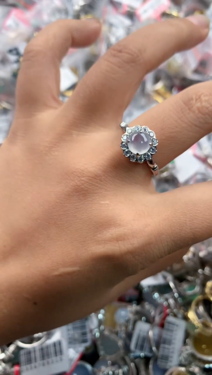 银S925镶嵌戒指翡翠4444---2