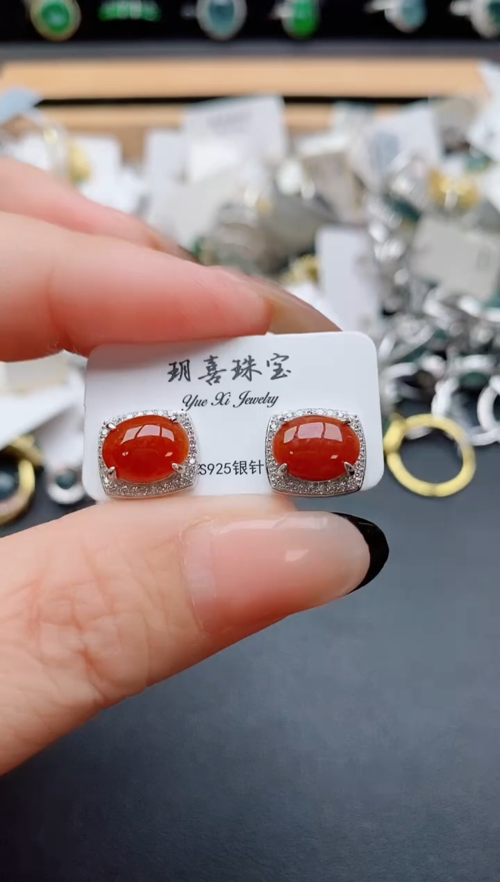 银S925镶嵌戒指翡翠1