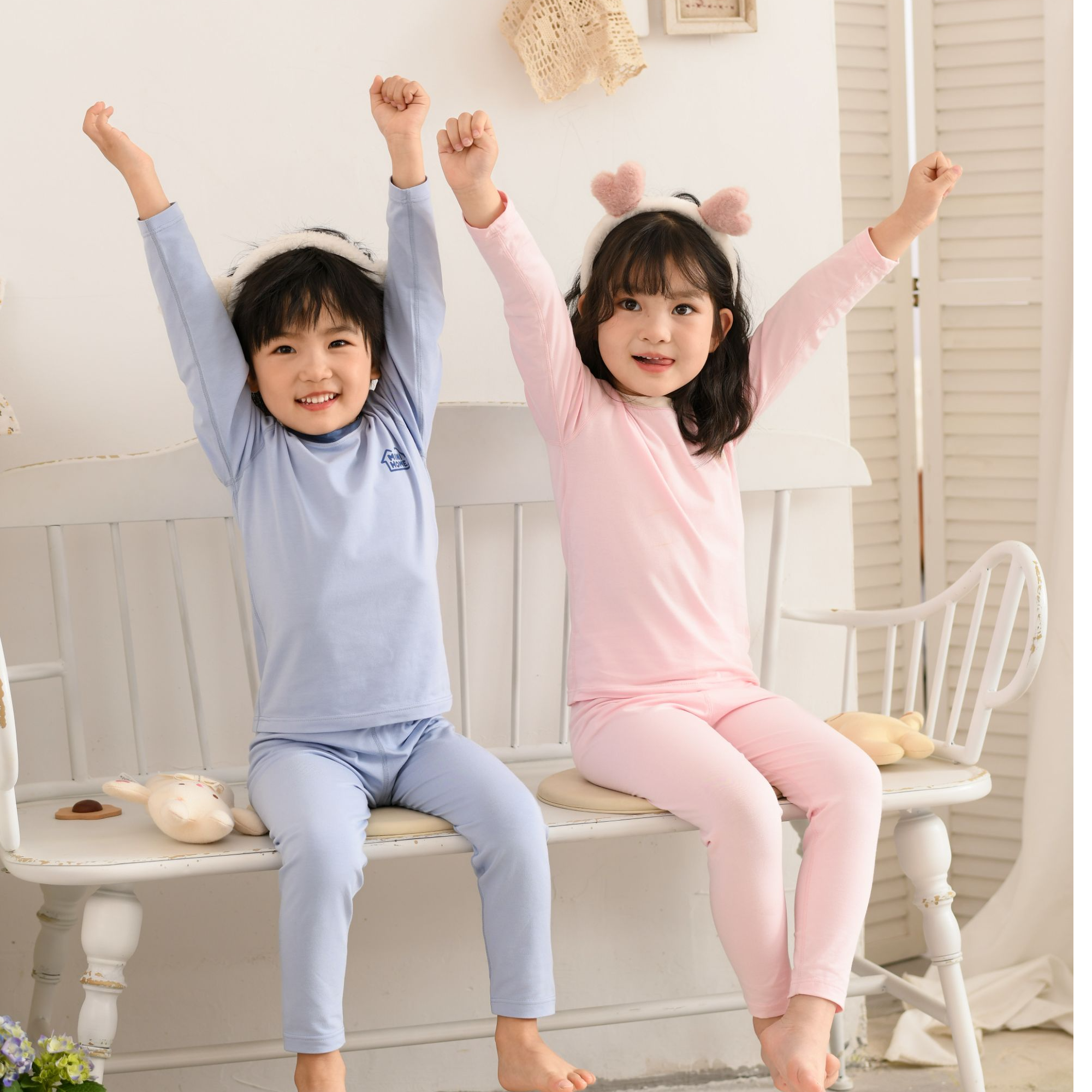 春秋男童女童内衣套装棉莫代尔儿童秋衣秋裤中大童新款薄款睡衣