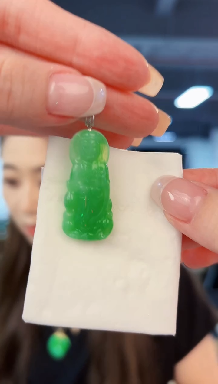 翡翠18K金镶嵌颈饰 缅料A货/支持复检/一件