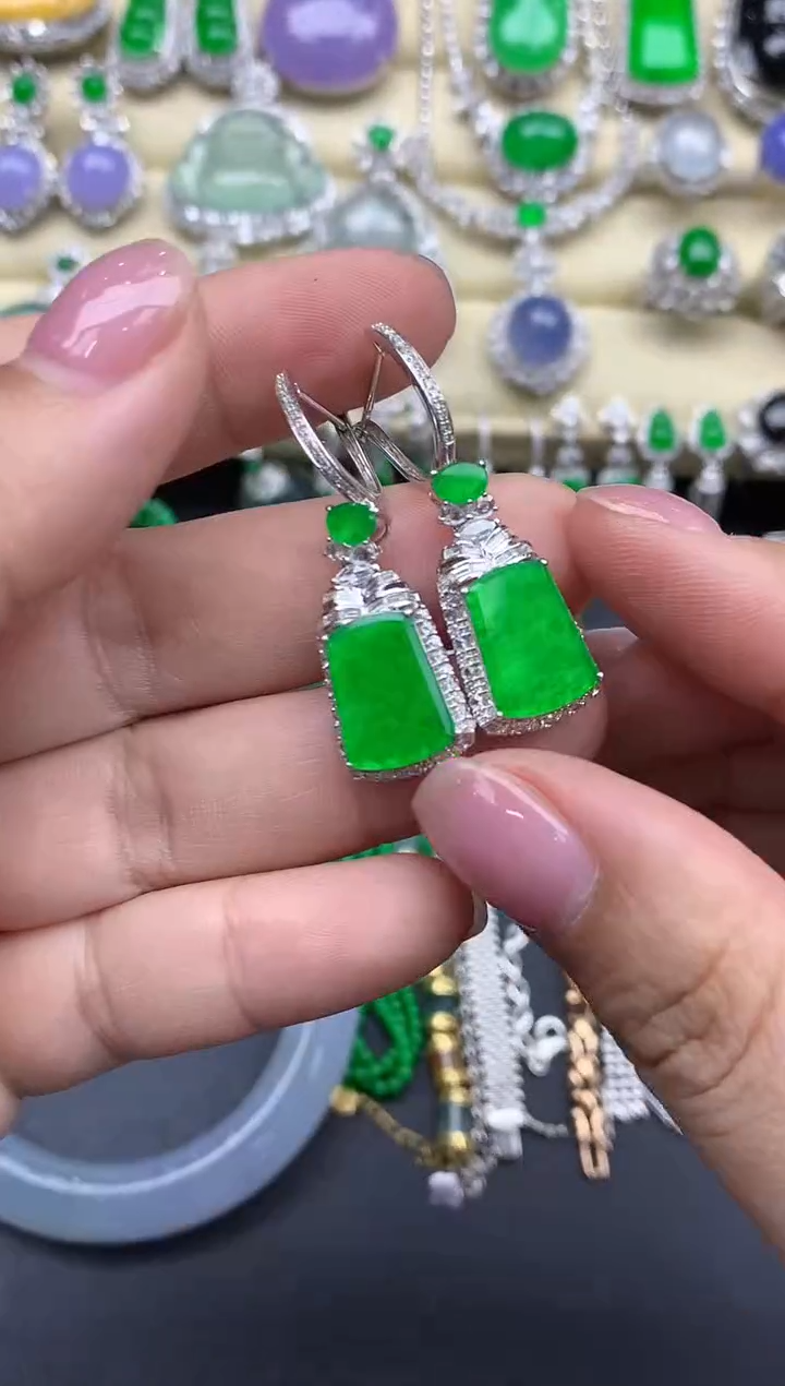 【闪购商品】翡翠耳饰18K金镶嵌591-中国好珍宝