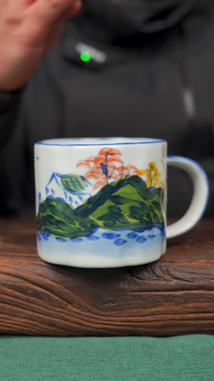 【闪购商品】瓷片90寻一缕瓷香杯釉下手工手绘瓷器