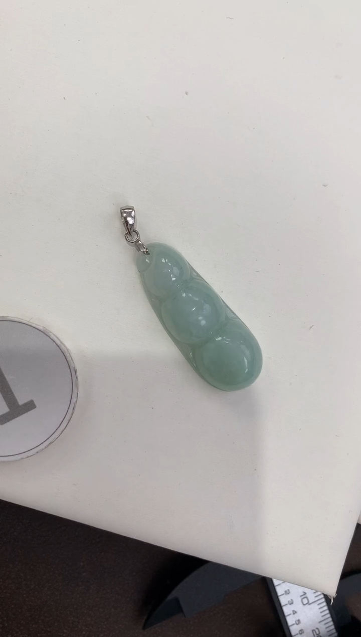 颈饰银S925镶嵌翡翠天然缅甸a货翡翠