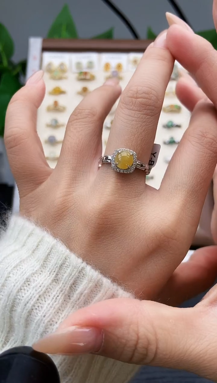 银S925镶嵌戒指翡翠12