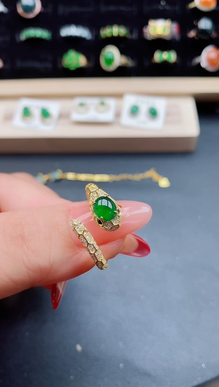 【闪购商品】翡翠戒指银S925镶嵌508050