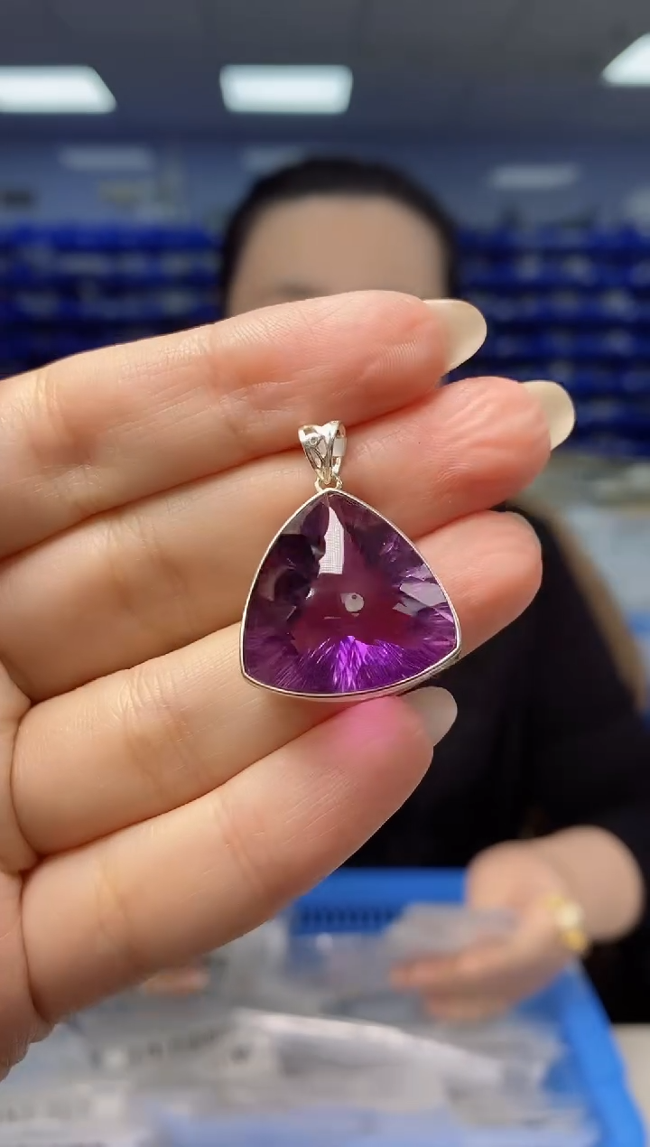 【闪购商品】紫晶吊坠(不含链)银S925镶嵌G13136