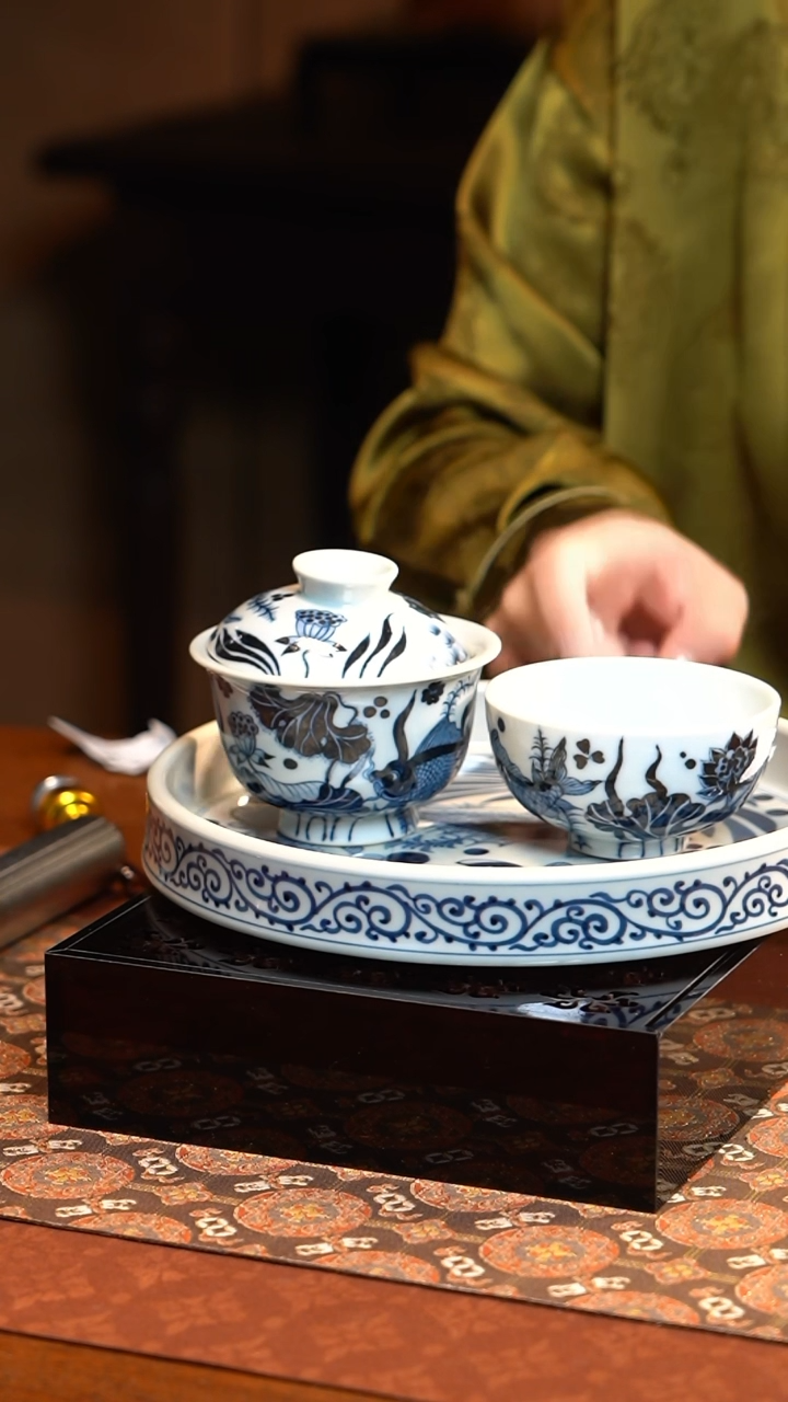 【闪购商品】L元邑鱼藻纹三件套